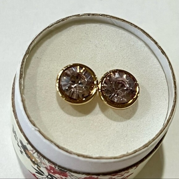 Ann Taylor LOFT Stud Clear Crystal Earrings with Gift Box - Picture 2 of 9